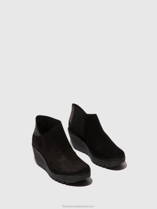 Zip Up Ankle Boots YEGO400 Women V00W35 BLACK/GRAPHITE Fly London