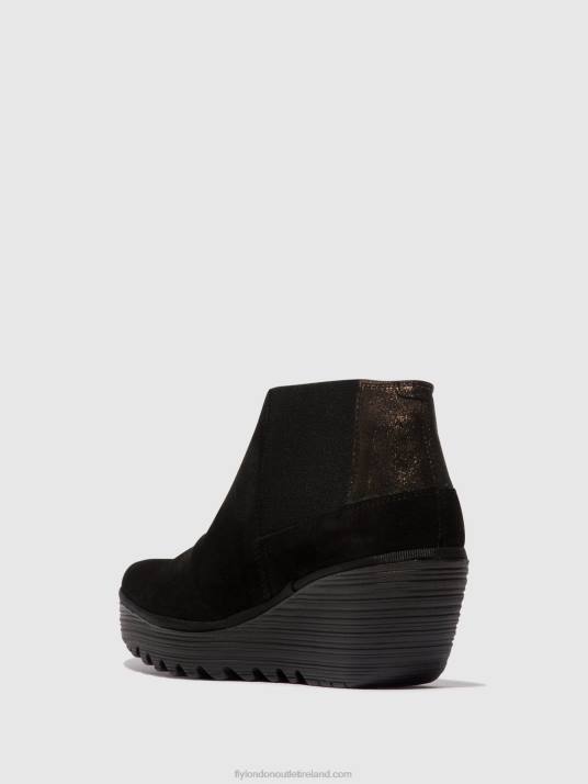 Zip Up Ankle Boots YEGO400 Women V00W35 BLACK/GRAPHITE Fly London