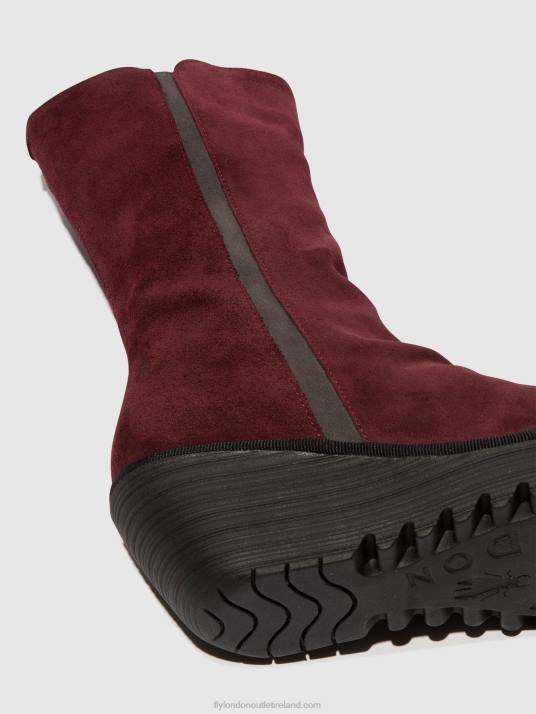 Zip Up Ankle Boots YEMY408 Women V00W26 WINE/DIESEL Fly London