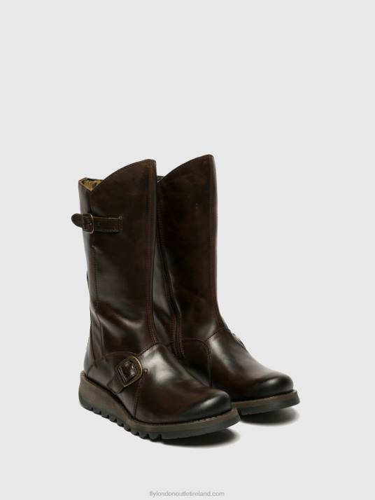 Buckle Boots MES 2 Women V00W347 DK BROWN Fly London