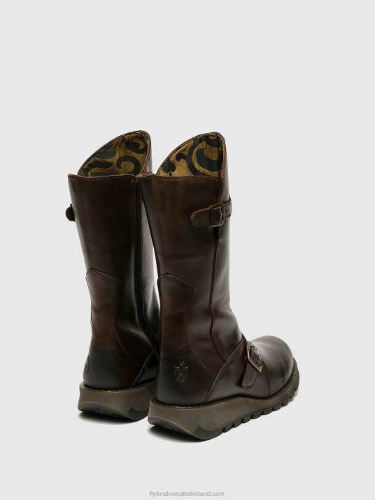 Buckle Boots MES 2 Women V00W347 DK BROWN Fly London