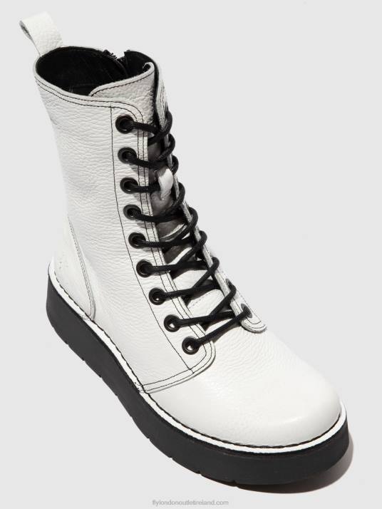 Lace-up Boots RAMI043 Women V00W321 RIO WHITE(BLACK ST) Fly London