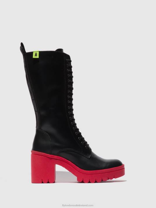 Lace-up Boots TALY884 Women V00W315 TUNDER BLACK (RED SOLE) Fly London