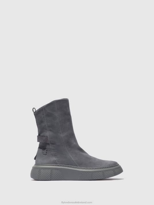 Zip Up Boots ESEN485 Women V00W323 SORANO BLUE GREY Fly London