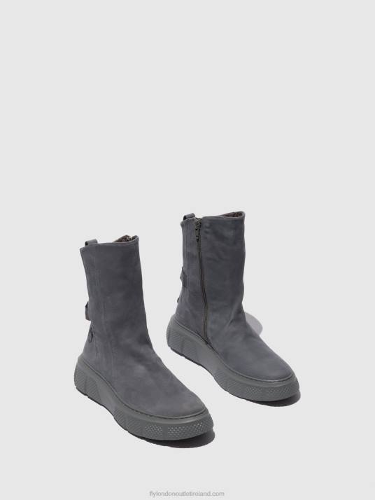Zip Up Boots ESEN485 Women V00W323 SORANO BLUE GREY Fly London