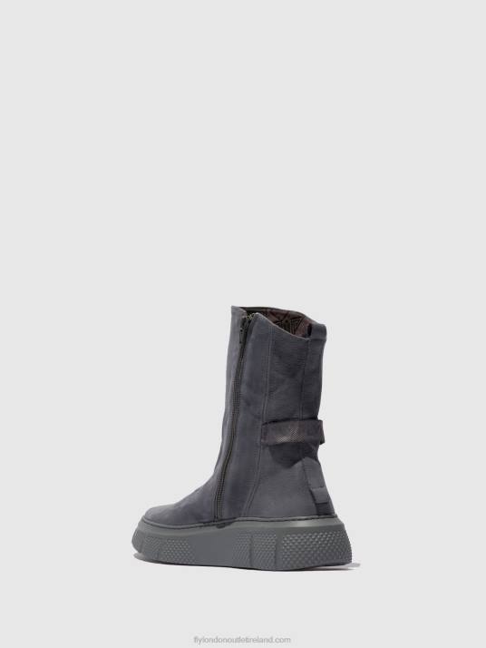 Zip Up Boots ESEN485 Women V00W323 SORANO BLUE GREY Fly London
