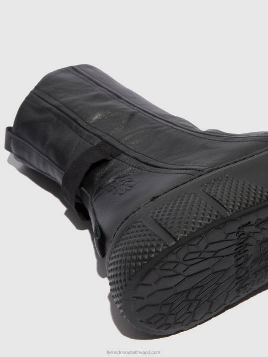 Zip Up Boots ESEN485 Women V00W325 DUBLIN BLACK(BLACK SOLE) Fly London