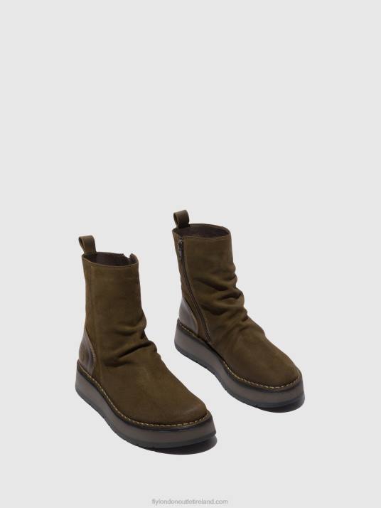 Zip Up Boots RENO053 Women V00W320 OILSUEDE/RUG SLUDGE/OLIVE Fly London