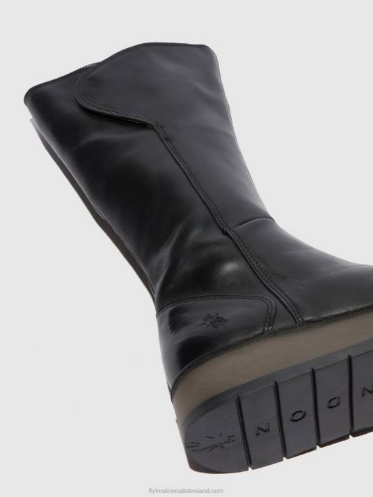 Zip Up Boots RHEA042 Women V00W339 RUG BLACK Fly London