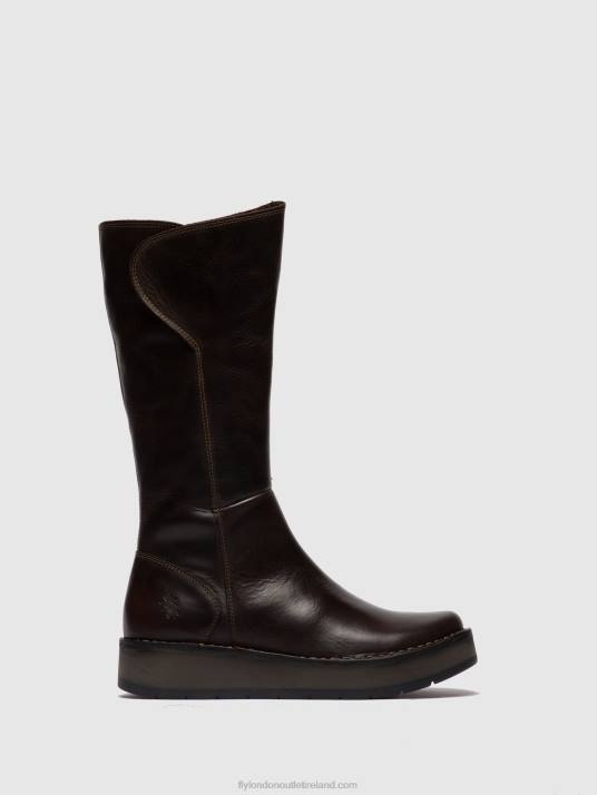 Zip Up Boots RHEA042 Women V00W341 RUG DK. BROWN Fly London