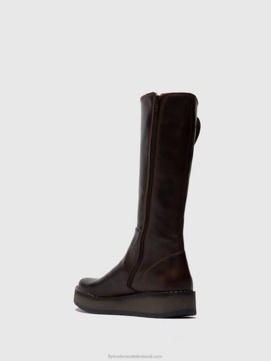 Zip Up Boots RHEA042 Women V00W341 RUG DK. BROWN Fly London