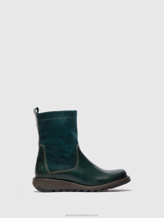 Zip Up Boots SAUK794 Women V00W316 RUG/OILSUEDE PETROL Fly London