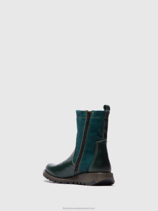Zip Up Boots SAUK794 Women V00W316 RUG/OILSUEDE PETROL Fly London
