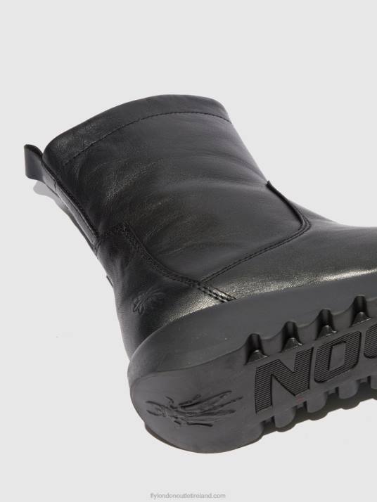 Zip Up Boots SAUK794 Women V00W317 VELVET BLACK(BLACK) Fly London