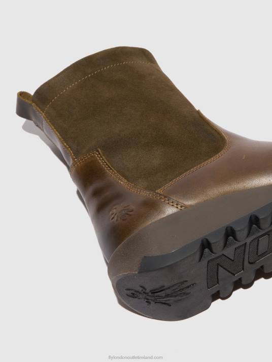 Zip Up Boots SAUK794 Women V00W318 RUG/OILSUEDE OLIVE/SLUDGE Fly London