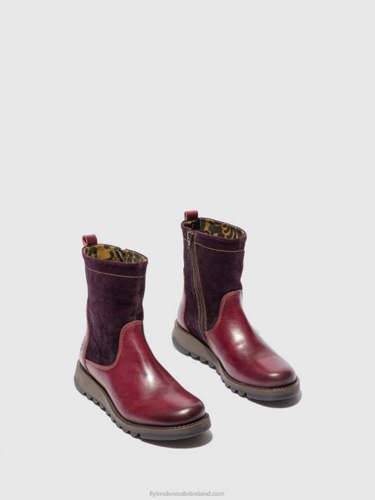 Zip Up Boots SAUK794 Women V00W322 RUG/OILSUEDE PURPLE Fly London