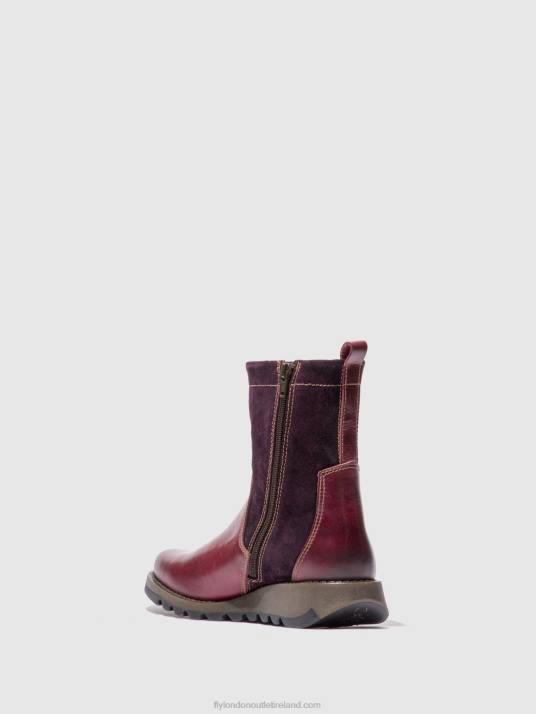 Zip Up Boots SAUK794 Women V00W322 RUG/OILSUEDE PURPLE Fly London