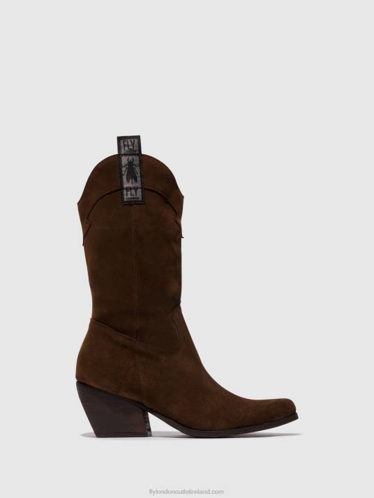 Zip Up Boots TEKE906 Women V00W293 CHOCOLATE Fly London