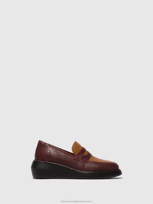 Loafers Shoes BLAR513 Women V00W677 BORDEAUX/CUOIO Fly London