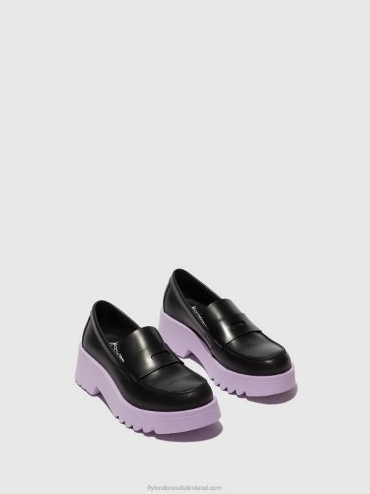 Loafers Shoes MOAT948 Women V00W651 BLACK (VIOLET SOLE) Fly London