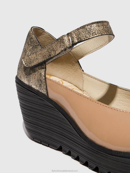 Mary Jane Shoes YAWO345 Women V00W671 CAPUCCINO/CHAMPAGNE Fly London