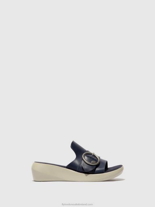 Buckle Mules BEYD925 Women V00W379 BLUE Fly London
