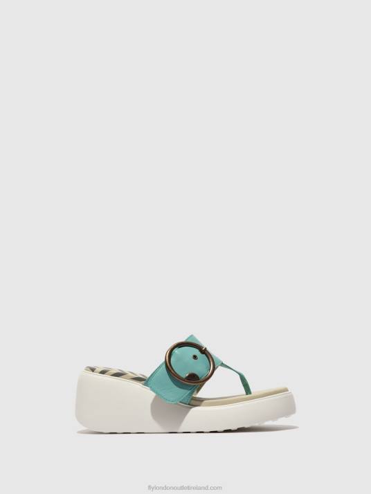Buckle Mules DAFI938 Women V00W375 TURQUOISE Fly London