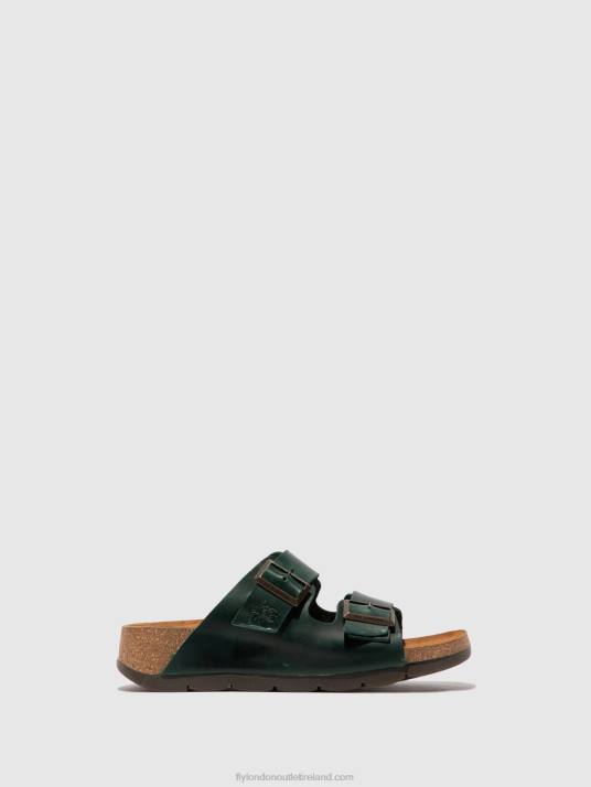 Open Toe Mules CAJA721 Women V00W386 BRIDLE PETROL Fly London