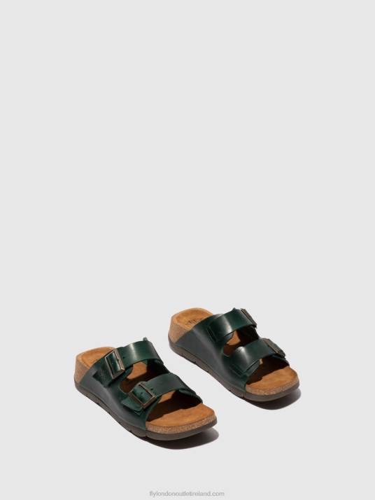 Open Toe Mules CAJA721 Women V00W386 BRIDLE PETROL Fly London