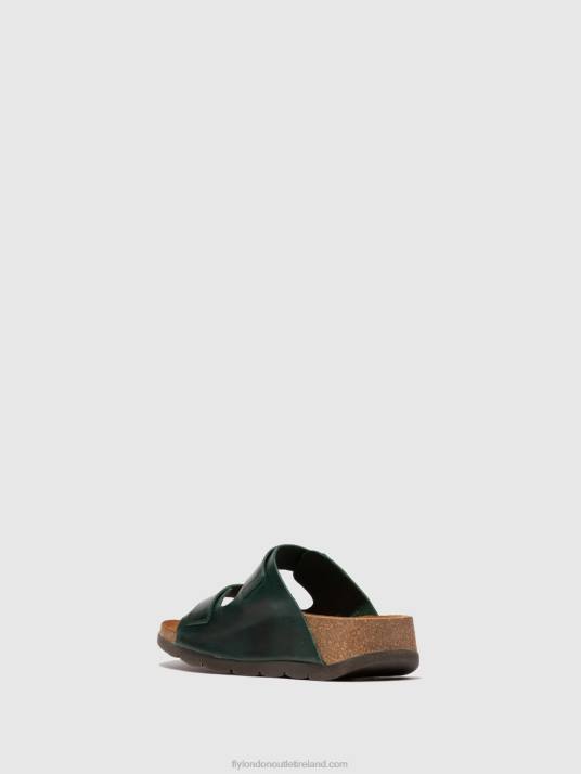 Open Toe Mules CAJA721 Women V00W386 BRIDLE PETROL Fly London