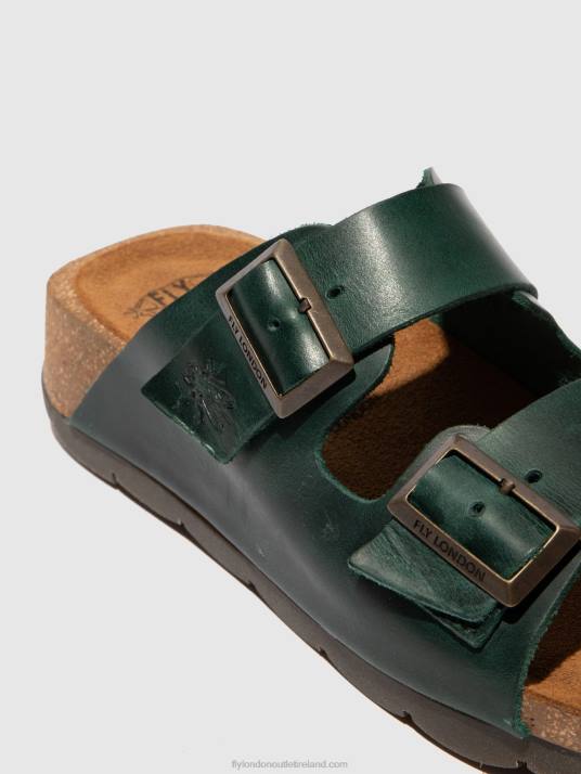 Open Toe Mules CAJA721 Women V00W386 BRIDLE PETROL Fly London