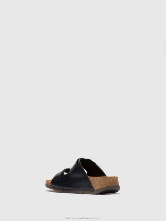 Open Toe Mules CAJA721 Women V00W387 BRIDLE BLACK Fly London
