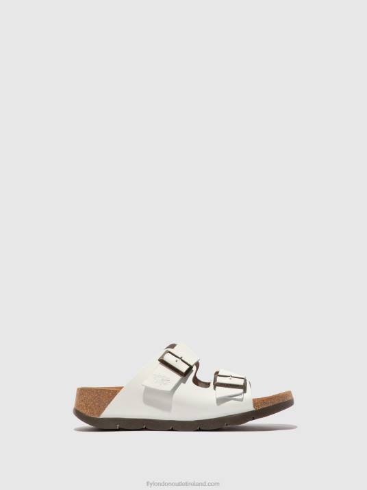 Open Toe Mules CAJA721 Women V00W388 BRIDLE OFF WHITE Fly London
