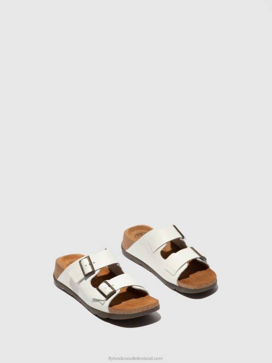 Open Toe Mules CAJA721 Women V00W388 BRIDLE OFF WHITE Fly London