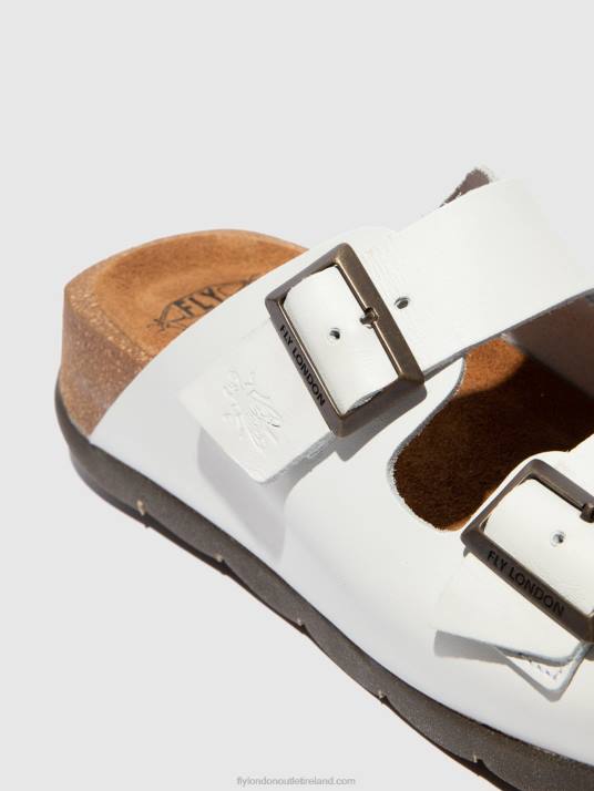 Open Toe Mules CAJA721 Women V00W388 BRIDLE OFF WHITE Fly London