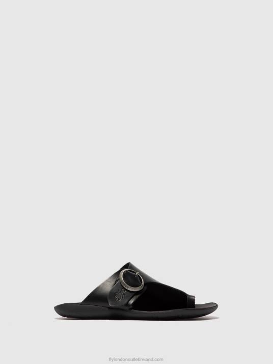 Open Toe Mules MICA758 Women V00W384 BRIDLE BLACK Fly London