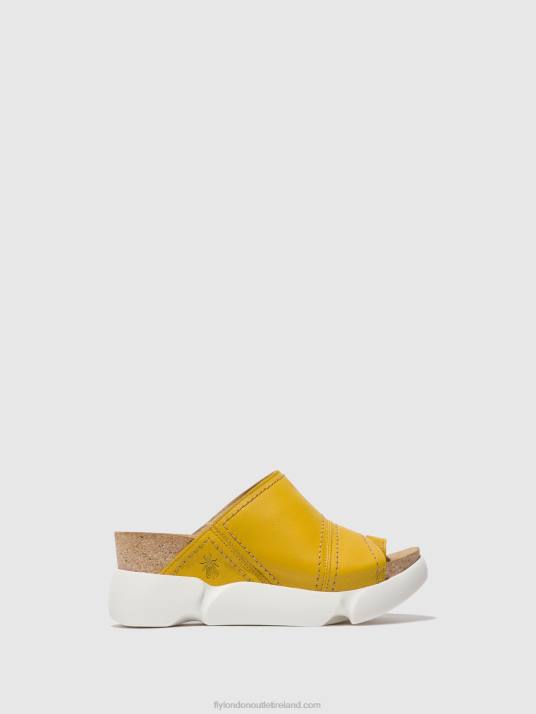 Open Toe Mules SIVE866 Women V00W381 BRIGHT YELLOW Fly London