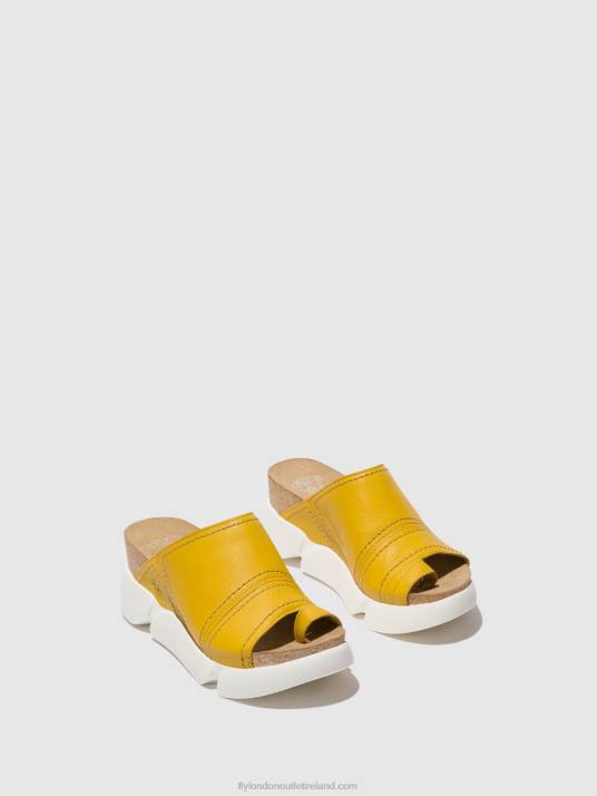 Open Toe Mules SIVE866 Women V00W381 BRIGHT YELLOW Fly London