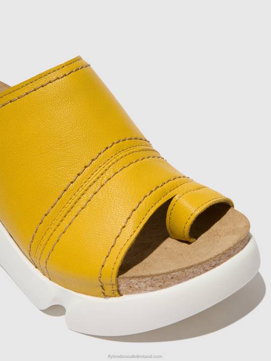 Open Toe Mules SIVE866 Women V00W381 BRIGHT YELLOW Fly London