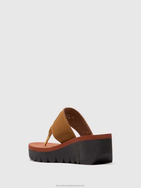 Slip-on Mules YOMU725 Women V00W359 BUMBLEBEE/CAMEL (BRICK) Fly London