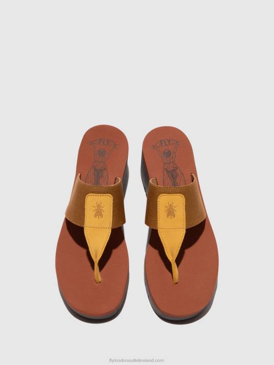 Slip-on Mules YOMU725 Women V00W359 BUMBLEBEE/CAMEL (BRICK) Fly London
