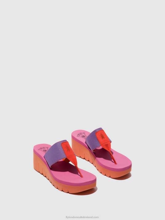 Slip-on Mules YOMU725 Women V00W360 ORANGE/VIOLET (ROSE) Fly London