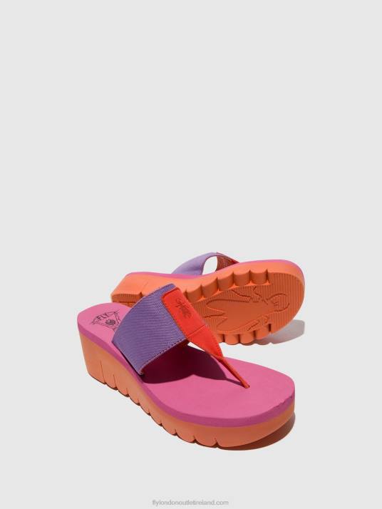 Slip-on Mules YOMU725 Women V00W360 ORANGE/VIOLET (ROSE) Fly London