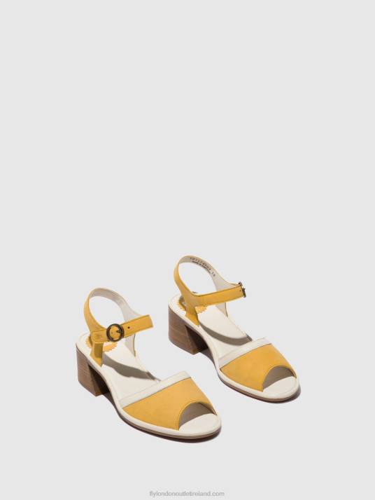 Ankle Strap Sandals LEAR374 Women V00W568 BUMBLEBEE/OFFWHITE Fly London