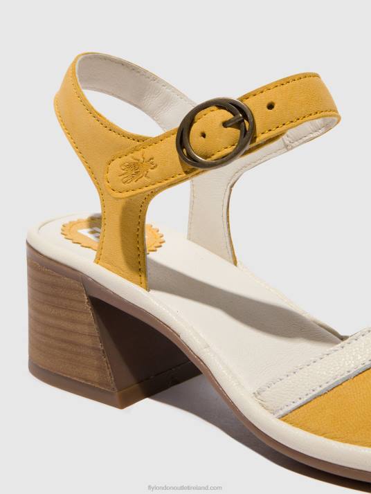 Ankle Strap Sandals LEAR374 Women V00W568 BUMBLEBEE/OFFWHITE Fly London