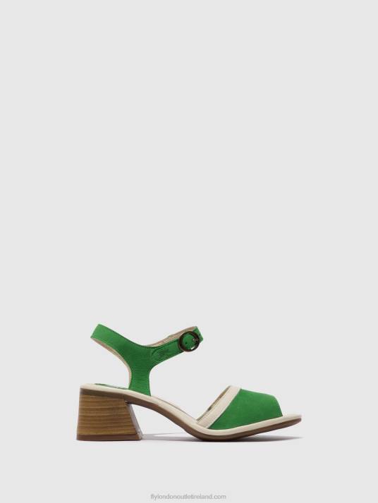 Ankle Strap Sandals LEAR374 Women V00W569 LIGHT GREEN/OFFWHITE Fly London