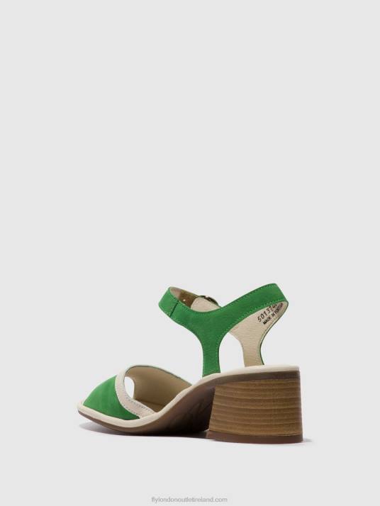 Ankle Strap Sandals LEAR374 Women V00W569 LIGHT GREEN/OFFWHITE Fly London