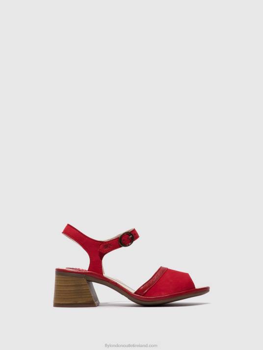 Ankle Strap Sandals LEAR374 Women V00W570 LIPSTICK RED Fly London