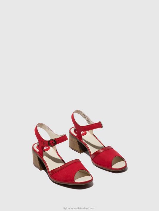 Ankle Strap Sandals LEAR374 Women V00W570 LIPSTICK RED Fly London