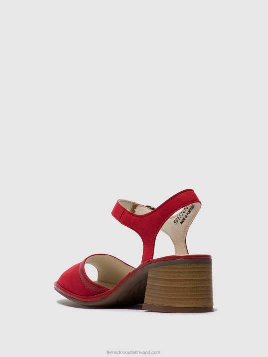Ankle Strap Sandals LEAR374 Women V00W570 LIPSTICK RED Fly London